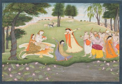 De Goden Zingen en Dansen voor Shiva en Parvati door Khushala